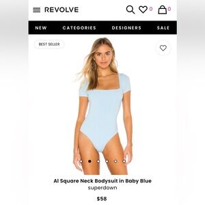 Square neck Blue bodysuit